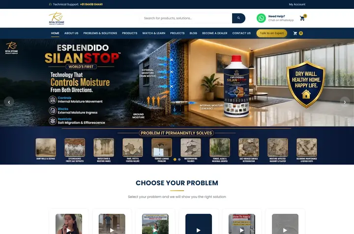 Riya Stone Speciality Chemicals website designed by Surat Web Designer