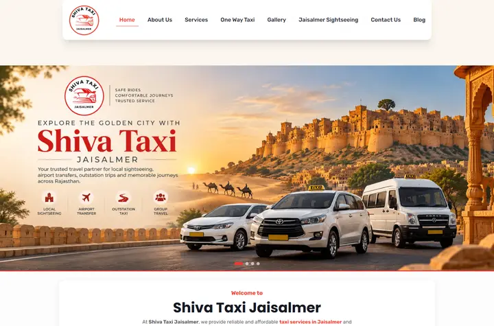 Shiva Taxi Jaisalmer website designed by Surat Web Designer