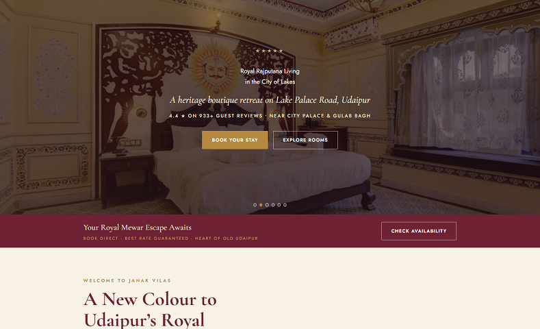 Boutique Hotel in Udaipur | Heritage Stay in Udaipur – Hotel Janak Vilas